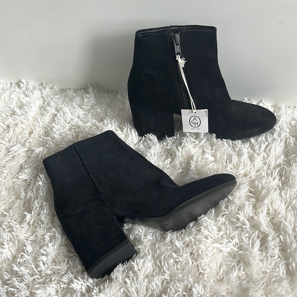 Ash Black Suede Ankle Boots, Booties